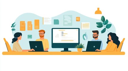 Fototapeta premium Online Virtual Video Conference Training, Generative AI