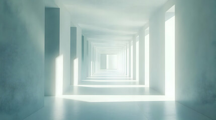 Fototapeta premium White Corridor Abstract 3D Illustration