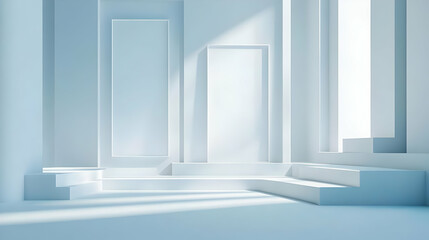 Obraz premium Abstract 3D Minimalist Light Blue Background