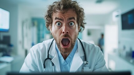 Medical Hospital Malware Ransom Extortion Breach. Shocked Doctor, Generative AI