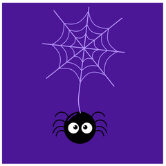 Halloween web with spider background for party. Isolated objects on a transparent background