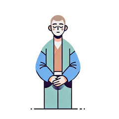 Obraz premium Calm Meditative Person Icon - Flat Style Illustration on Transparent Background