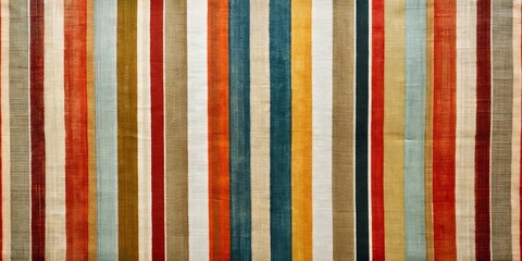 Striped Fabric Texture Abstract Background with Vertical Lines in Red, Orange, Yellow, Green, Blue, and Brown, striped texture
