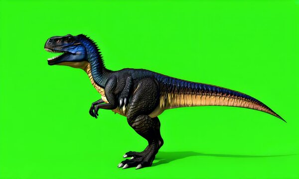 A detailed  evocative prompt capturing the essence of a dinosaur with a fierce expression