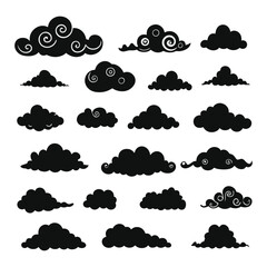 A black and white picture of clouds and the words the word in black and white