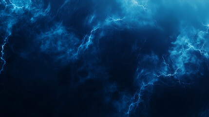 Fototapeta premium Realistic thunder light and blue smoke cloud bottom frame. Mysterious lightning glow border wide panoramic element. Fluffy magic spell mist glowing with bolt energy charge overlay turquoise design, Ai