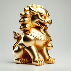 Fototapeta premium a beautiful gold shinny metallic chinese kylin character