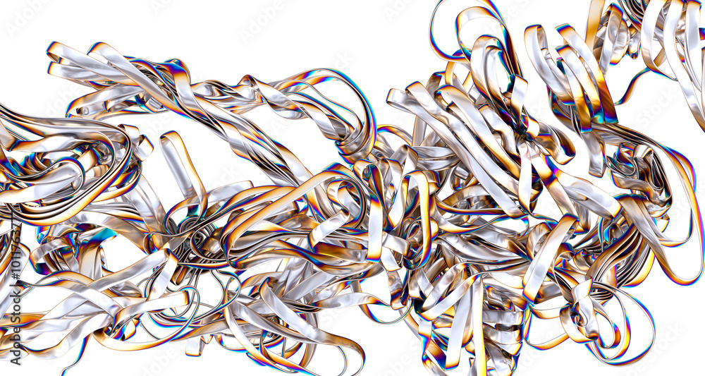 Poster A vibrant abstract swirl of iridescent fabric The colors are flowing and dynamic