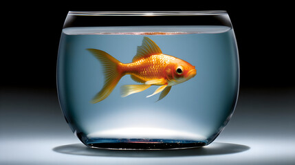 Goldfisch im klaren Glasbehälter - KI generiert