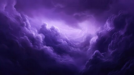 Obraz premium surreal purple cloudscape creating a dreamy, ethereal environment. soft, billowing forms suggest a peaceful haven, perfect for relaxation and introspection.