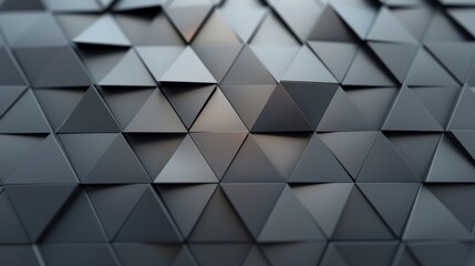 Obraz premium Abstract 3D geometric pattern composed of black triangular shapes, creating a modern and futuristic texture with varying depth.