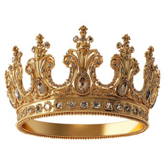 Elegant gold crown with diamonds gemstone detail