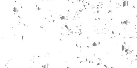 Luxury Silvar sparkle confetti glitter and zigzag ribbon falling down on transparent background. Vector illustration