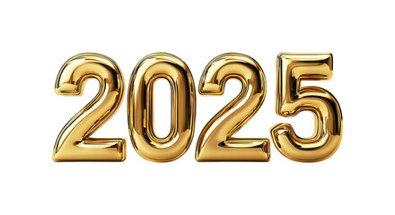 Golden 2025 Year Celebration Design Element