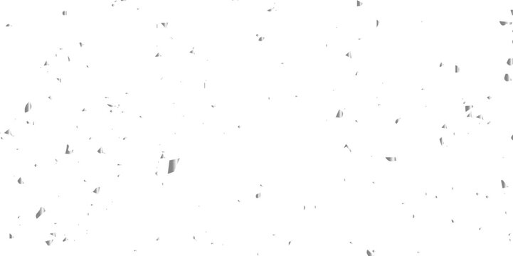 Abstract luxury silver confetti glitter and dust falling down on transparent background. Shiny glittering dust background. Vector illustration.