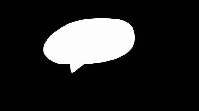 Speech bubble hand drawn animation. Video clip with alpha channel.