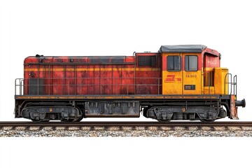Obraz premium locomotive isolation for vehicle trains on a white backdrop. Generative Ai