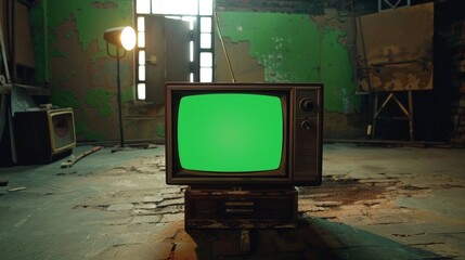 green screen on an old tv