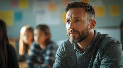 Fototapeta premium Teacher Discussing Mental Health with Students