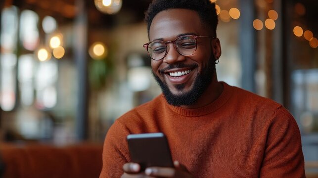 Social media entrepreneur matches users on dating app while holding smartphone, Generative AI