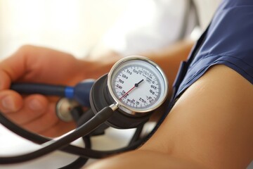 Doctor Measuring Blood Pressure Of Patient, Generative AI