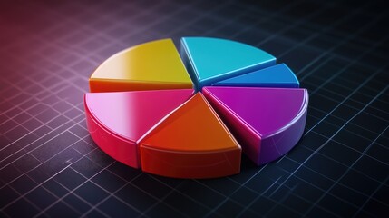 Fototapeta premium Colorful Pie Chart on a Dark Background