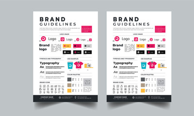 Brand Guidelines Template layout design with Small Business Guide line concept