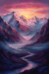 Obraz premium sunrise in the mountains