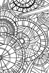 Obraz premium Coloring book illustration of an abstract geometric pattern Decorative mosaic design for creative expression and relaxation