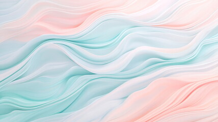 Fototapeta premium Smooth twisting surface with ribbed textures in soft pastel colors, abstract flowing design