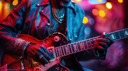 Obraz premium Urban street music photography with dynamic scenes, lively and musical, Urban, Bright hues, Photograph, Street culture