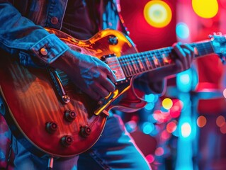 Urban street music photography with dynamic scenes, lively and musical, Urban, Bright hues, Photograph, Street culture