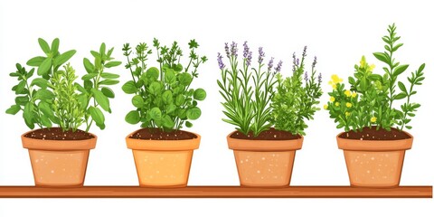 Fototapeta premium Vertical Herb Garden: Illustrate a vertical garden wall filled with various herbs, showcasing space-efficient gardening techniques for urban environments.