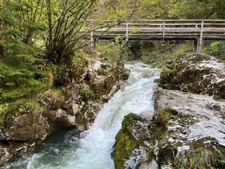 The Šunik water grove or waterfalls on the Lepenca stream (Bovec, Slovenia) - Der Sunik-Wasserhain oder Wasserfälle am Bach Lepenca (Bovec, Slowenien) - Šunikov vodni gaj v Lepeni (Bovec, Slovenija) © Mario