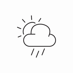 sun cloud rain weather icon sign vector