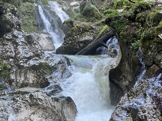 The Šunik water grove or waterfalls on the Lepenca stream (Bovec, Slovenia) - Der Sunik-Wasserhain oder Wasserfälle am Bach Lepenca (Bovec, Slowenien) - Šunikov vodni gaj v Lepeni (Bovec, Slovenija) © Mario