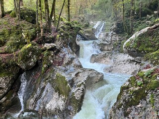 The Šunik water grove or waterfalls on the Lepenca stream (Bovec, Slovenia) - Der Sunik-Wasserhain oder Wasserfälle am Bach Lepenca (Bovec, Slowenien) - Šunikov vodni gaj v Lepeni (Bovec, Slovenija) © Mario