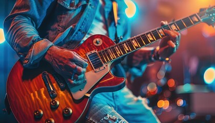Naklejka premium Vintage music festivals with nostalgic designs, stylish and dynamic, Urban, Soft tones, Photograph, Musical heritage