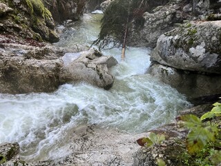 The Šunik water grove or waterfalls on the Lepenca stream (Bovec, Slovenia) - Der Sunik-Wasserhain oder Wasserfälle am Bach Lepenca (Bovec, Slowenien) - Šunikov vodni gaj v Lepeni (Bovec, Slovenija) © Mario