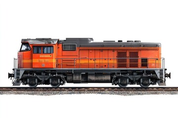 Fototapeta premium locomotive isolation for vehicle trains on a white backdrop. Generative Ai