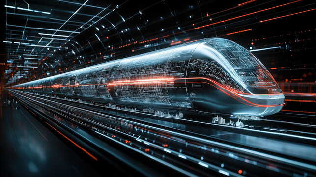 High-Precision Map of Hyperloop Transportation System in Futuristic Design
