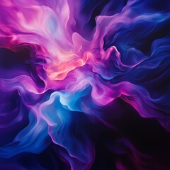 Obraz premium Vibrant abstract swirl of purple, blue, and pink colors on a dark background.