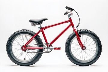 Obraz premium Red bicycle isolated on a white backdrop for a child. Generative Ai