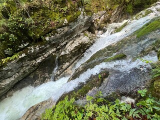 The Šunik water grove or waterfalls on the Lepenca stream (Bovec, Slovenia) - Der Sunik-Wasserhain oder Wasserfälle am Bach Lepenca (Bovec, Slowenien) - Šunikov vodni gaj v Lepeni (Bovec, Slovenija) © Mario
