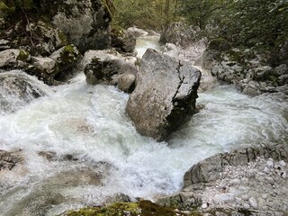 The Šunik water grove or waterfalls on the Lepenca stream (Bovec, Slovenia) - Der Sunik-Wasserhain oder Wasserfälle am Bach Lepenca (Bovec, Slowenien) - Šunikov vodni gaj v Lepeni (Bovec, Slovenija) © Mario
