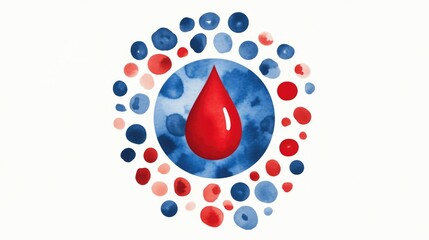 World diabetes day celebration design with blood drop symbol and blue circle motif
