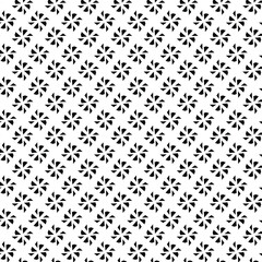 Geometric floral set of seamless patterns. Black and white vector backgrounds.	