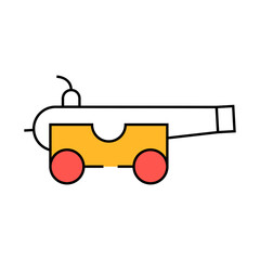 medieval cannon line icon vector. medieval cannon sign. isolated symbol illustration