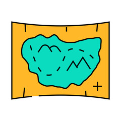 medieval map line icon vector. medieval map sign. isolated symbol illustration