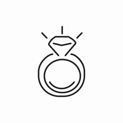 diamond ring icon sign vector